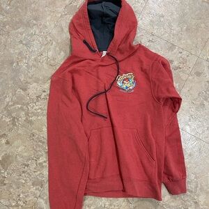 Red Hoodie with Graphic Design